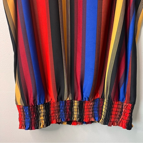 Allison Joy Women’s Mock Neck Sleeveless Striped Blouse Size Small Career Office - Picture 4 of 10